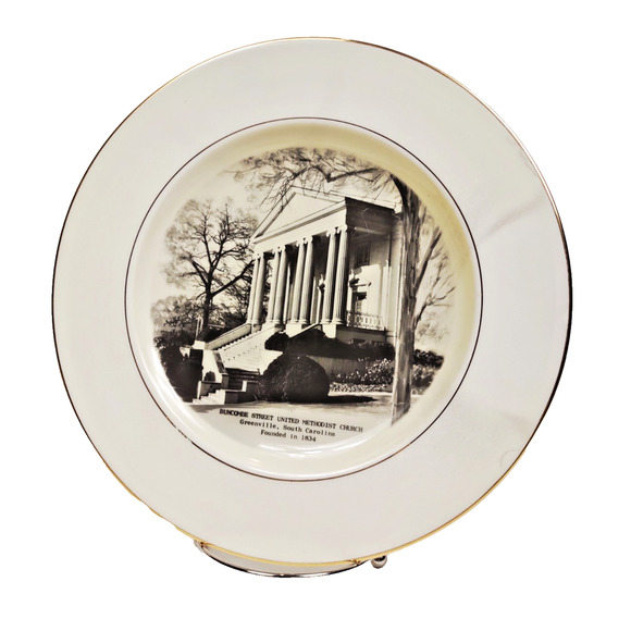 Vintage Buncombe St United Methodist Church Greenville SC Plate Preston Hopkinso - Picture 1 of 8